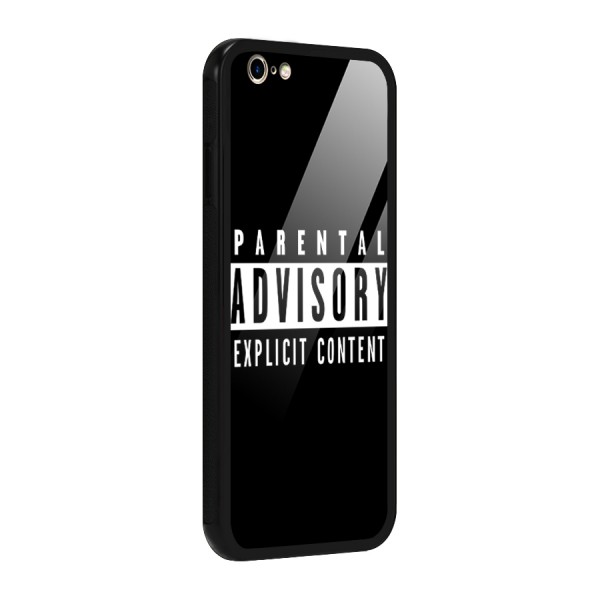 Parental Advisory Label Glass Back Case for iPhone 6 6S