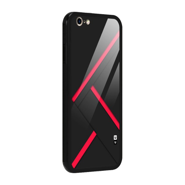 Red Disort Stripes Glass Back Case for iPhone 6 6S