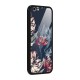 Red Rugged Floral Pattern Glass Back Case for iPhone 6 6S