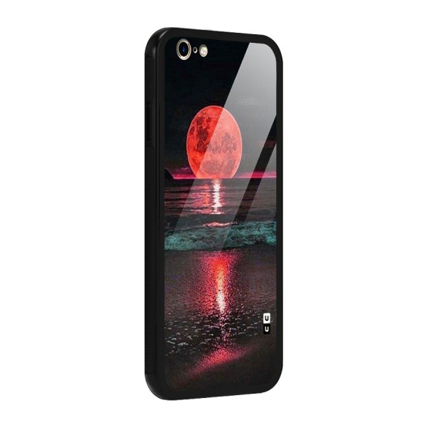 Red Sun Ocean Glass Back Case for iPhone 6 6S