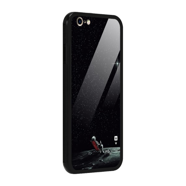 Resting Spaceman Face Glass Back Case for iPhone 6 6S