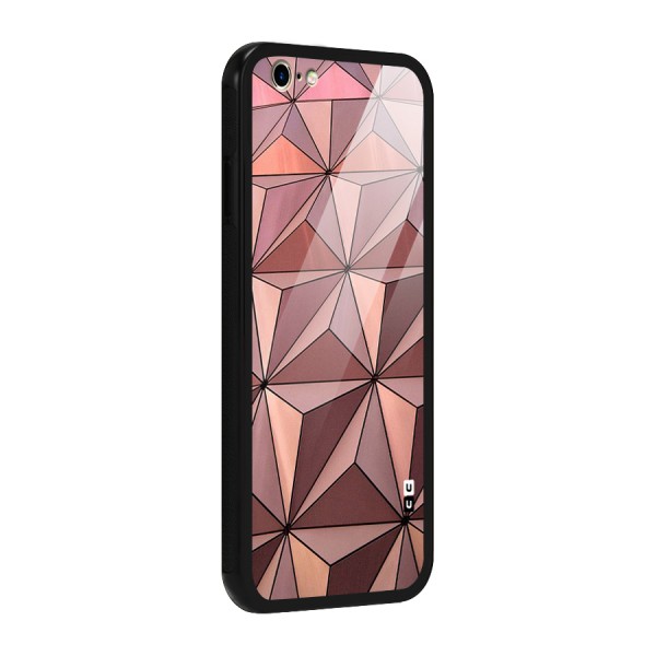 Rosegold Abstract Shapes Glass Back Case for iPhone 6 6S