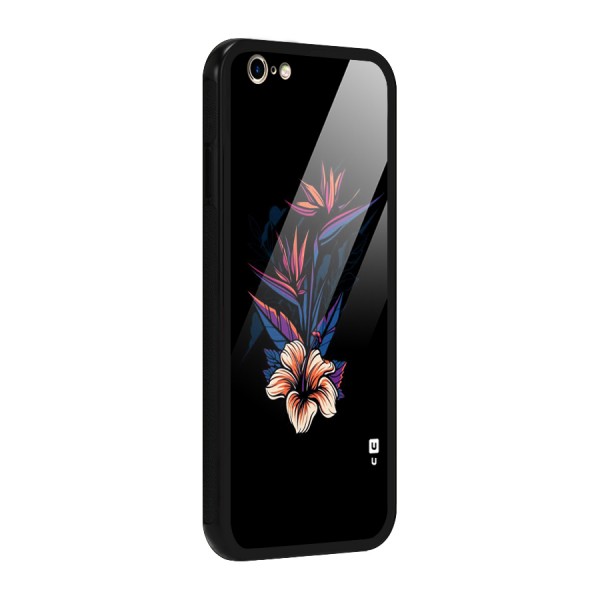 Single Painted Flower Glass Back Case for iPhone 6 6S