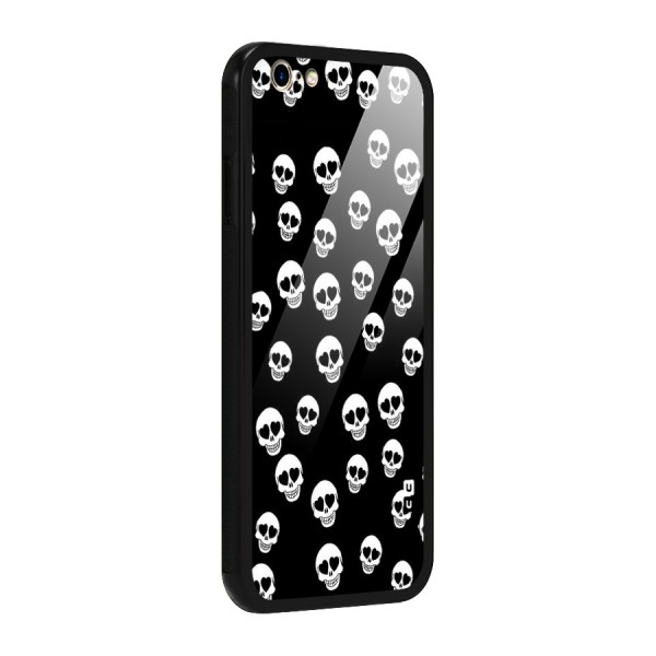 Skull Heart Glass Back Case for iPhone 6 6S