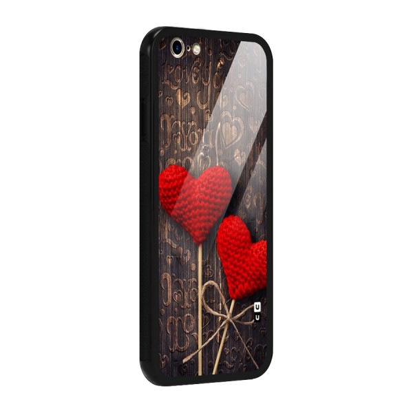 Thread Art Wooden Print Glass Back Case for iPhone 6 6S
