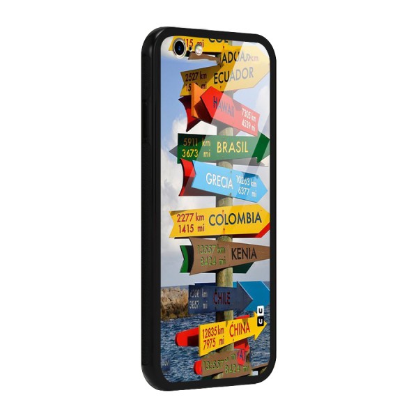Travel Directions Glass Back Case for iPhone 6 6S