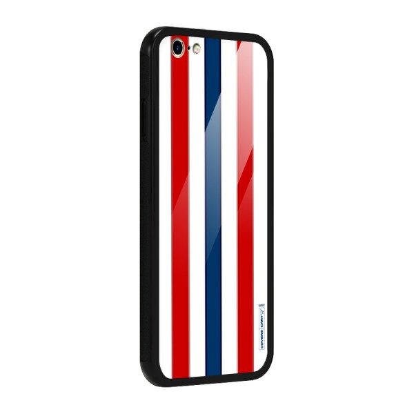 Tricolor Stripes Glass Back Case for iPhone 6 6S