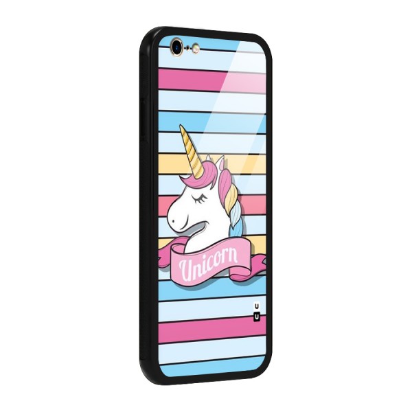 Unicorn Stripes Glass Back Case for iPhone 6 6S