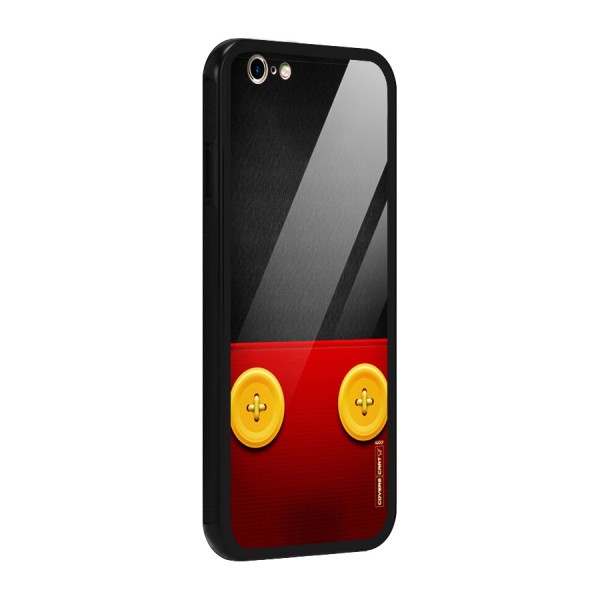Yellow Button Glass Back Case for iPhone 6 6S