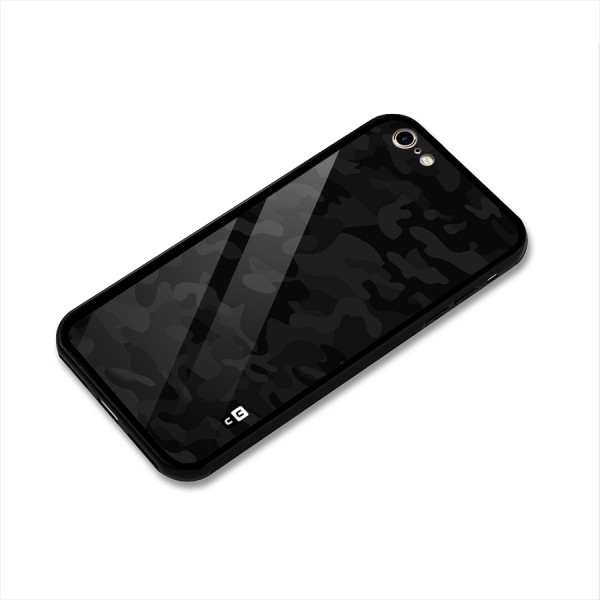 Black Camouflage Glass Back Case for iPhone 6 6S