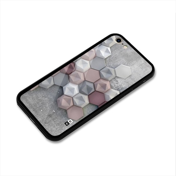 Cute Hexagonal Pattern Glass Back Case for iPhone 6 6S