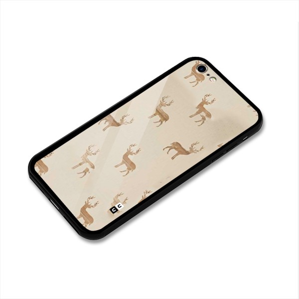 Deer Pattern Glass Back Case for iPhone 6 6S