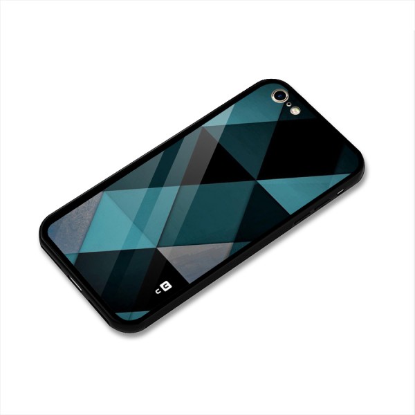 Green Black Shapes Glass Back Case for iPhone 6 6S