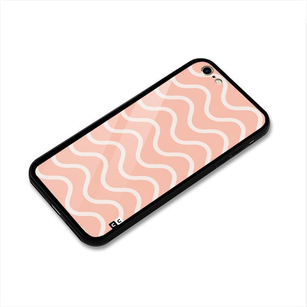 Pastel Peach Waves Glass Back Case for iPhone 6 6S