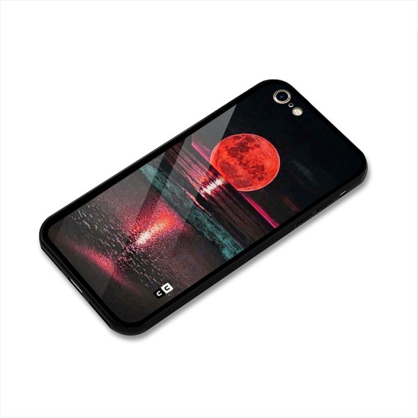 Red Sun Ocean Glass Back Case for iPhone 6 6S