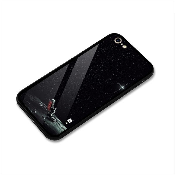Resting Spaceman Face Glass Back Case for iPhone 6 6S