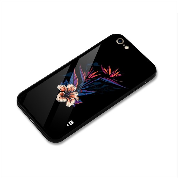 Single Painted Flower Glass Back Case for iPhone 6 6S