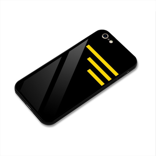 Sports Yellow Stripes Glass Back Case for iPhone 6 6S