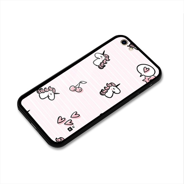 Strawberries And Unicorns Glass Back Case for iPhone 6 6S