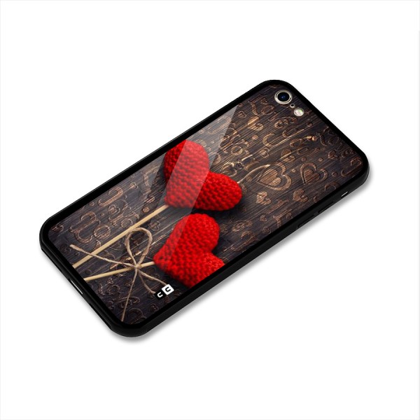 Thread Art Wooden Print Glass Back Case for iPhone 6 6S