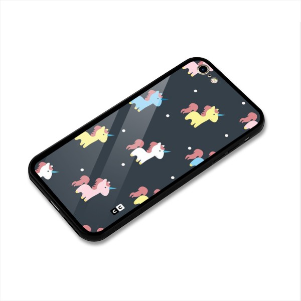 Unicorn Pattern Glass Back Case for iPhone 6 6S