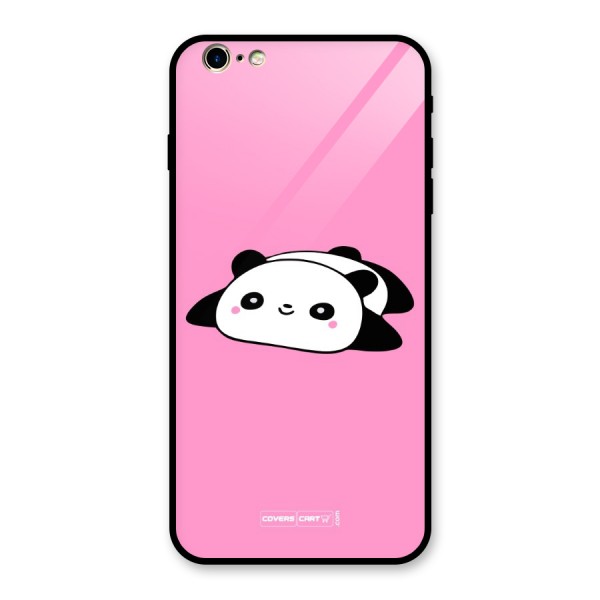 Cute Lazy Panda Glass Back Case for iPhone 6 Plus 6S Plus