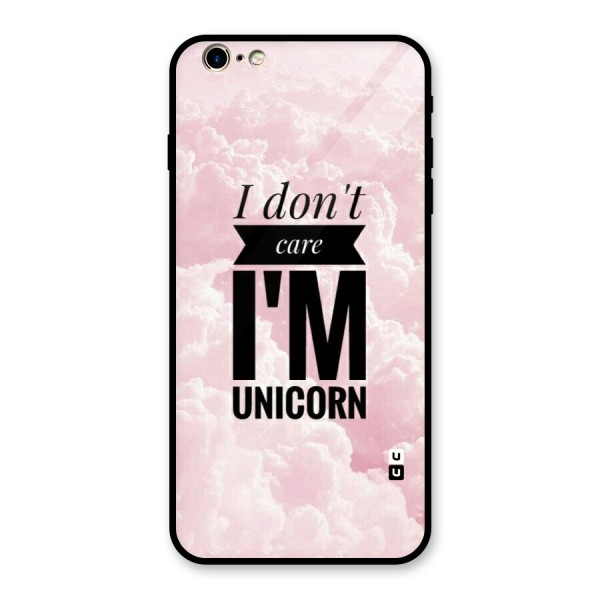 Dont Care Unicorn Glass Back Case for iPhone 6 Plus 6S Plus