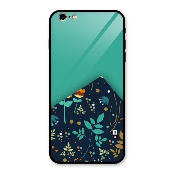 Floral Corner Glass Back Case for iPhone 6 Plus 6S Plus
