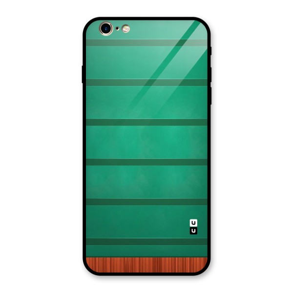 Green Wood Stripes Glass Back Case for iPhone 6 Plus 6S Plus