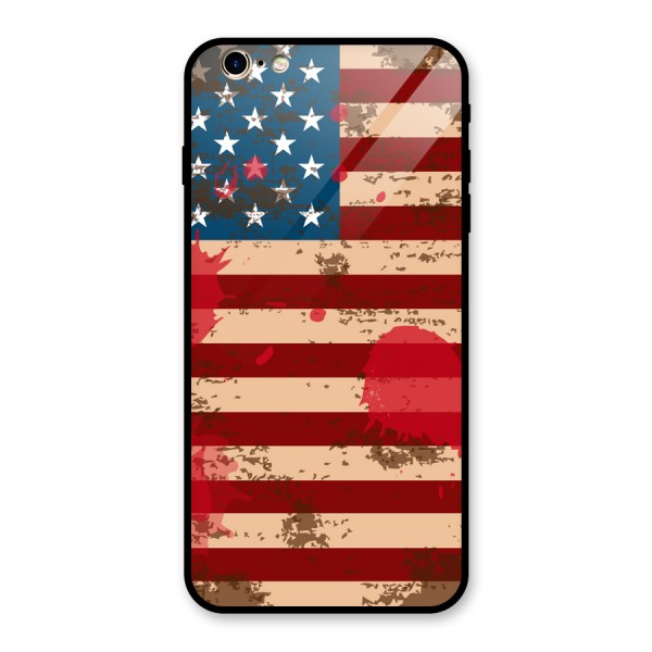 Grunge USA Flag Glass Back Case for iPhone 6 Plus 6S Plus