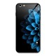 Half Blue Flower Glass Back Case for iPhone 6 Plus 6S Plus
