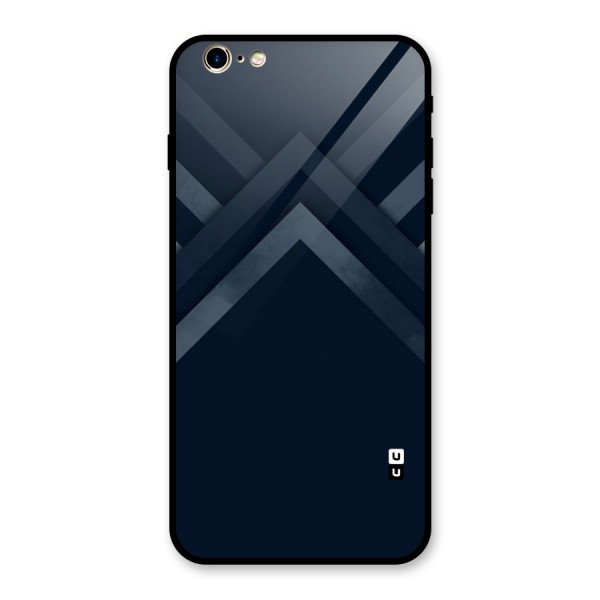 Navy Blue Arrow Glass Back Case for iPhone 6 Plus 6S Plus