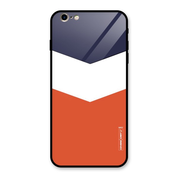 Navy Blue White Orange Arrow Glass Back Case for iPhone 6 Plus 6S Plus