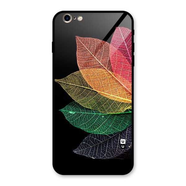 Net Leaf Color Design Glass Back Case for iPhone 6 Plus 6S Plus