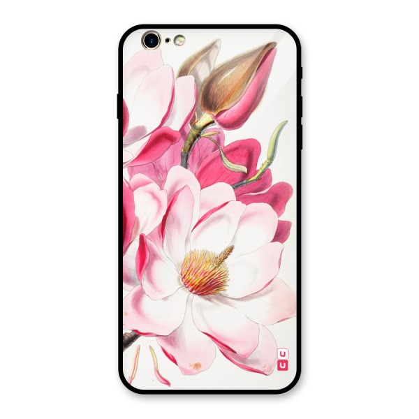 Pink Beautiful Flower Glass Back Case for iPhone 6 Plus 6S Plus