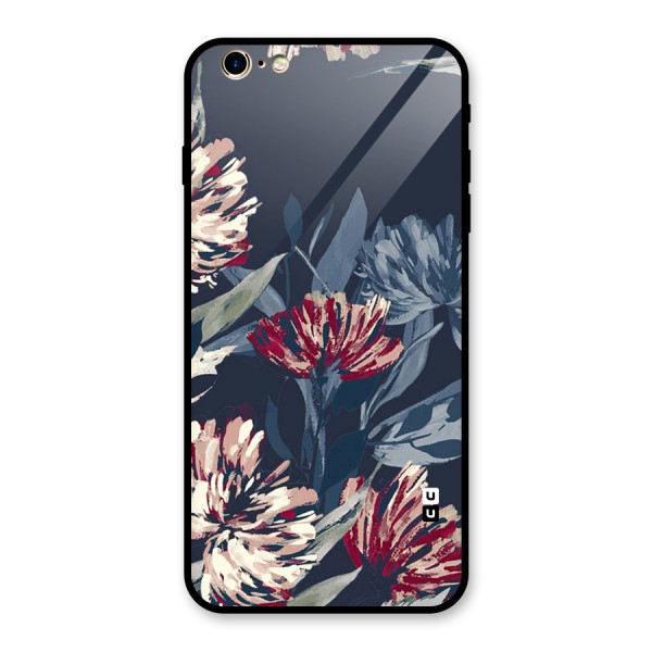Red Rugged Floral Pattern Glass Back Case for iPhone 6 Plus 6S Plus