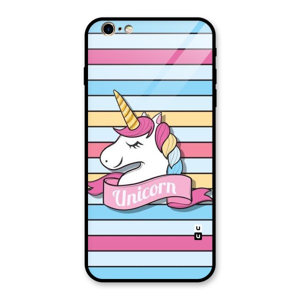 Unicorn Stripes Glass Back Case for iPhone 6 Plus 6S Plus