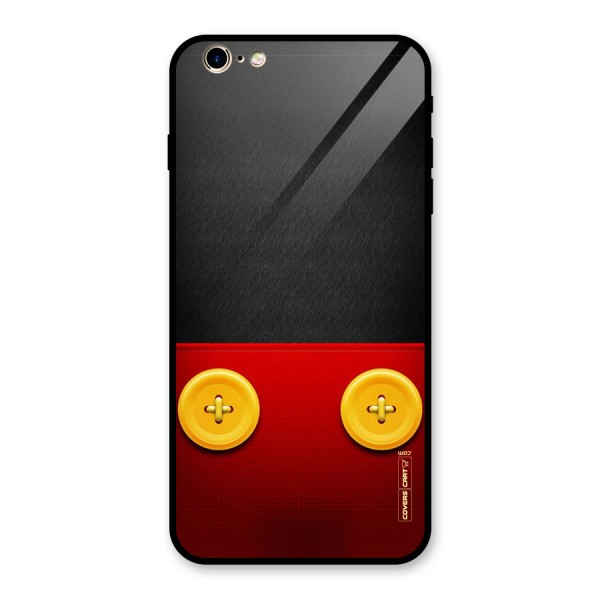 Yellow Button Glass Back Case for iPhone 6 Plus 6S Plus