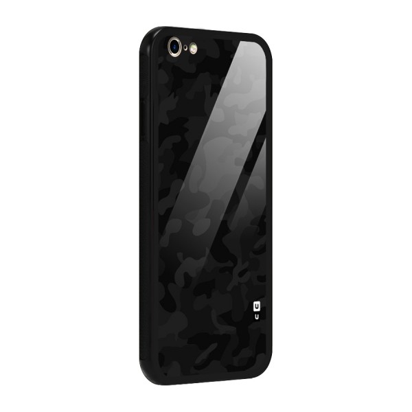 Black Camouflage Glass Back Case for iPhone 6 Plus 6S Plus