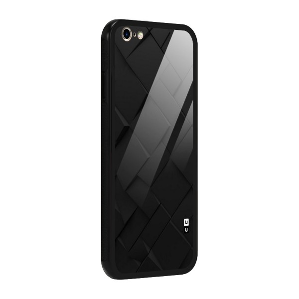 Black Elegant Design Glass Back Case for iPhone 6 Plus 6S Plus