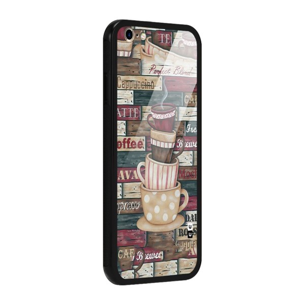 Cute Coffee Cups Glass Back Case for iPhone 6 Plus 6S Plus