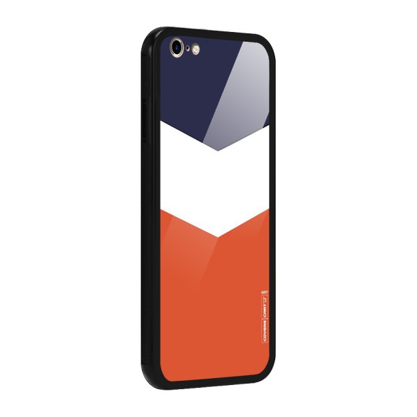 Navy Blue White Orange Arrow Glass Back Case for iPhone 6 Plus 6S Plus