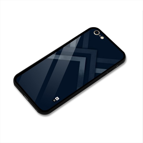 Navy Blue Arrow Glass Back Case for iPhone 6 Plus 6S Plus