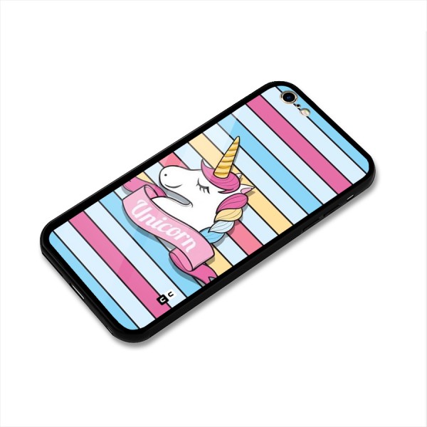 Unicorn Stripes Glass Back Case for iPhone 6 Plus 6S Plus