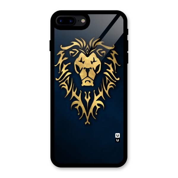 Beautiful Golden Lion Design Glass Back Case for iPhone 7 Plus