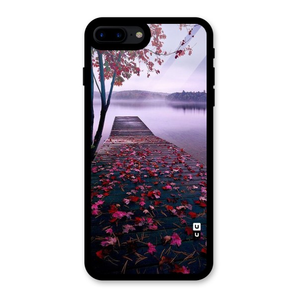 Cherry Blossom Dock Glass Back Case for iPhone 7 Plus