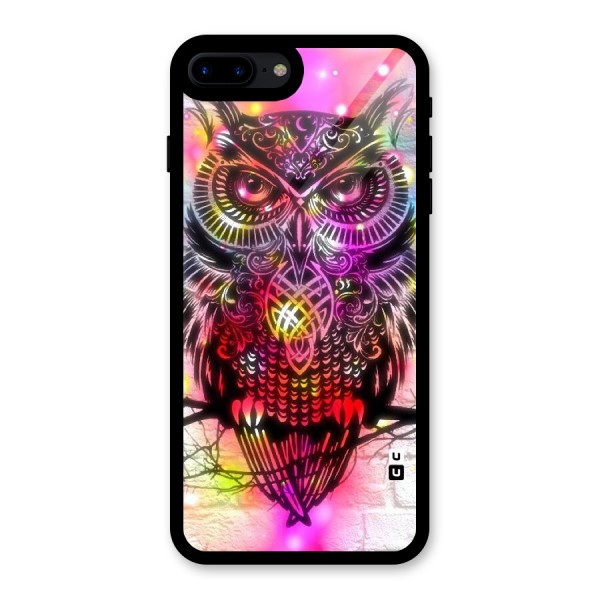 Colourful Owl Glass Back Case for iPhone 7 Plus