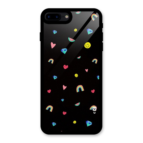 Cute Multicolor Shapes Glass Back Case for iPhone 7 Plus