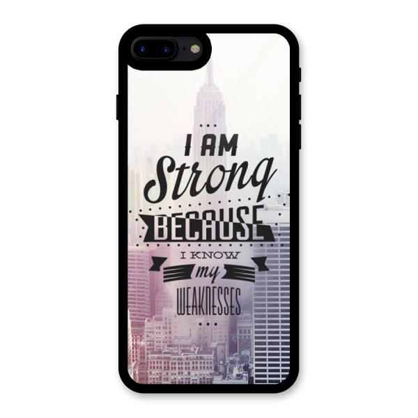 I am Strong Glass Back Case for iPhone 7 Plus