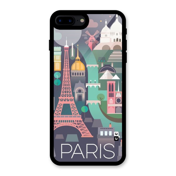 Pink Cute Tower Glass Back Case for iPhone 7 Plus